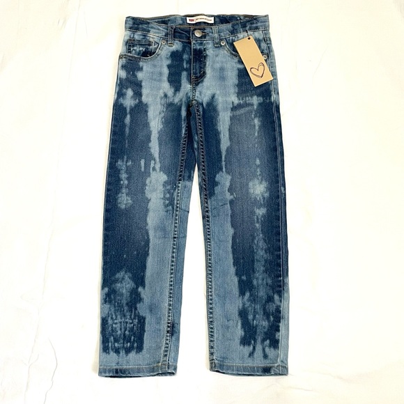 Girls Hand Reverse Dyed Jeans 502 Regular Taper Size 7 - Picture 1 of 7